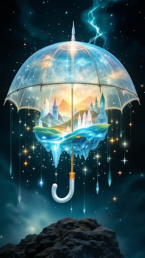 Surrealist Umbrella Reveal: Enchanting Dreamworld Within