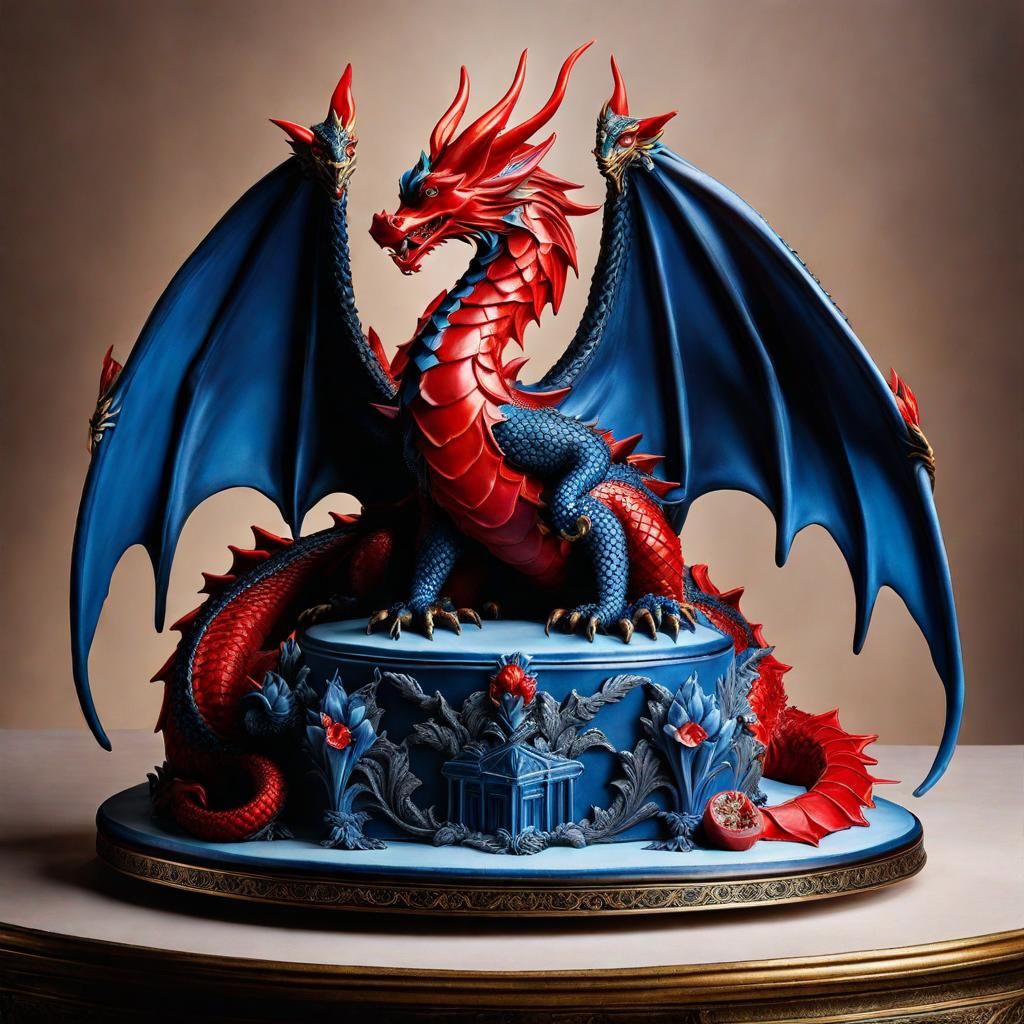 Grand Dragon Wedding Cake in Art Deco Style