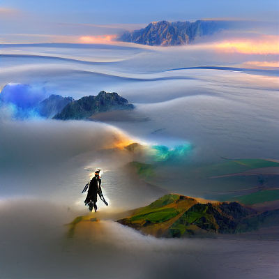 Dramatic Mountain Vista Above Sea of Fog
