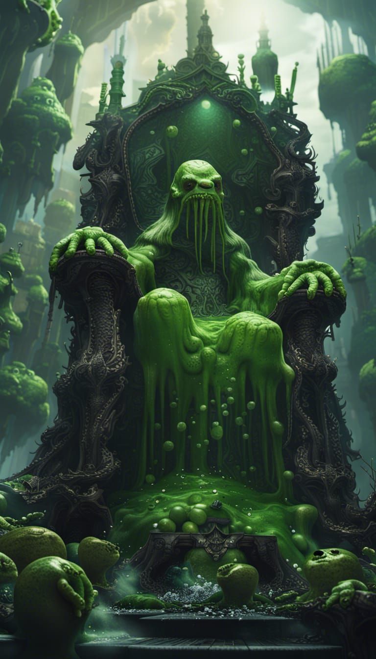 Ooze King on Throne: Epic Digital Matte Painting