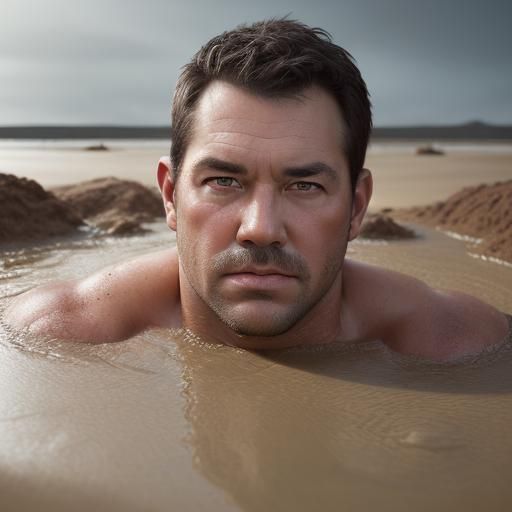 Man Sinking in Quicksand: Professional Portrait