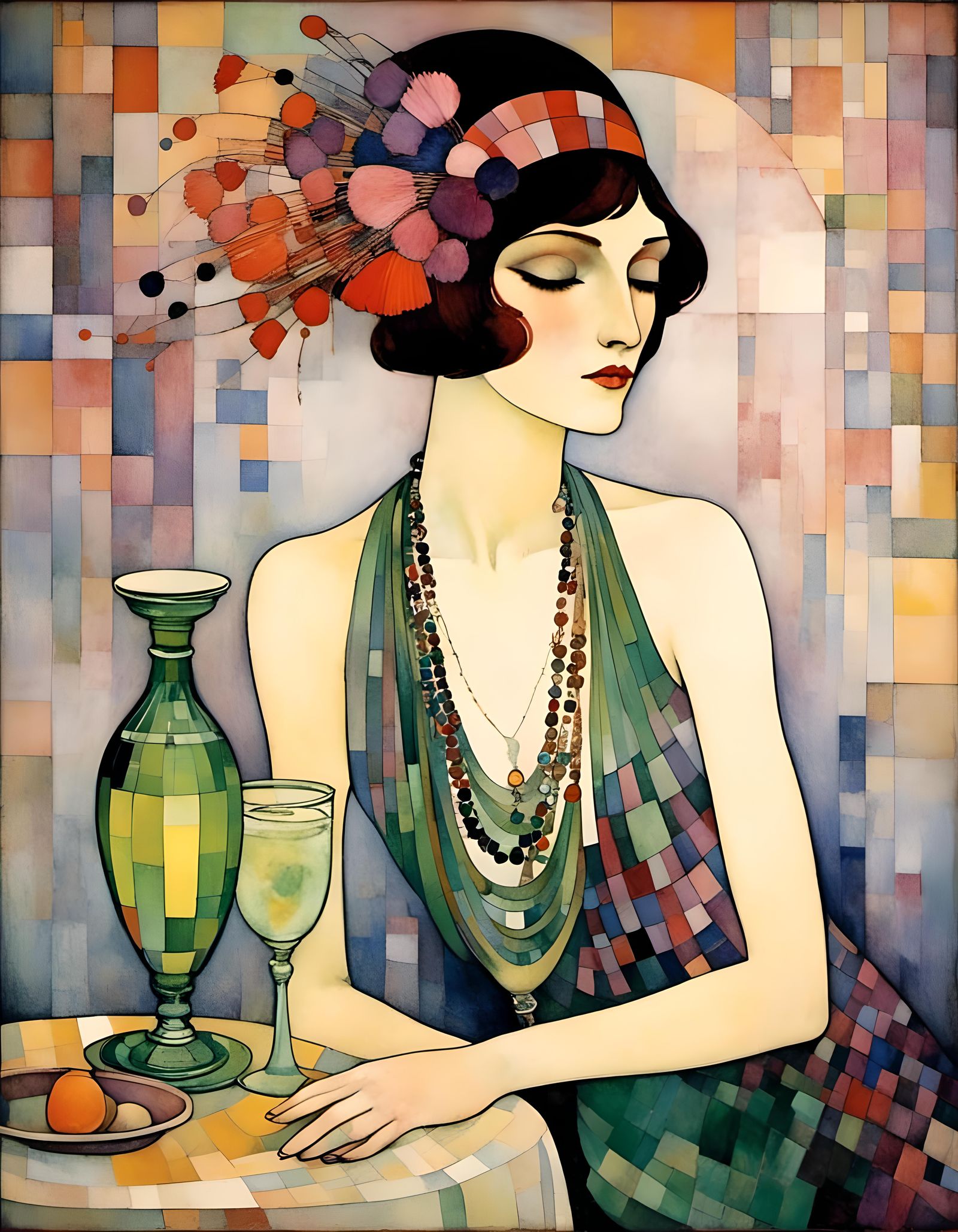 Art Deco Flapper with Absinthe