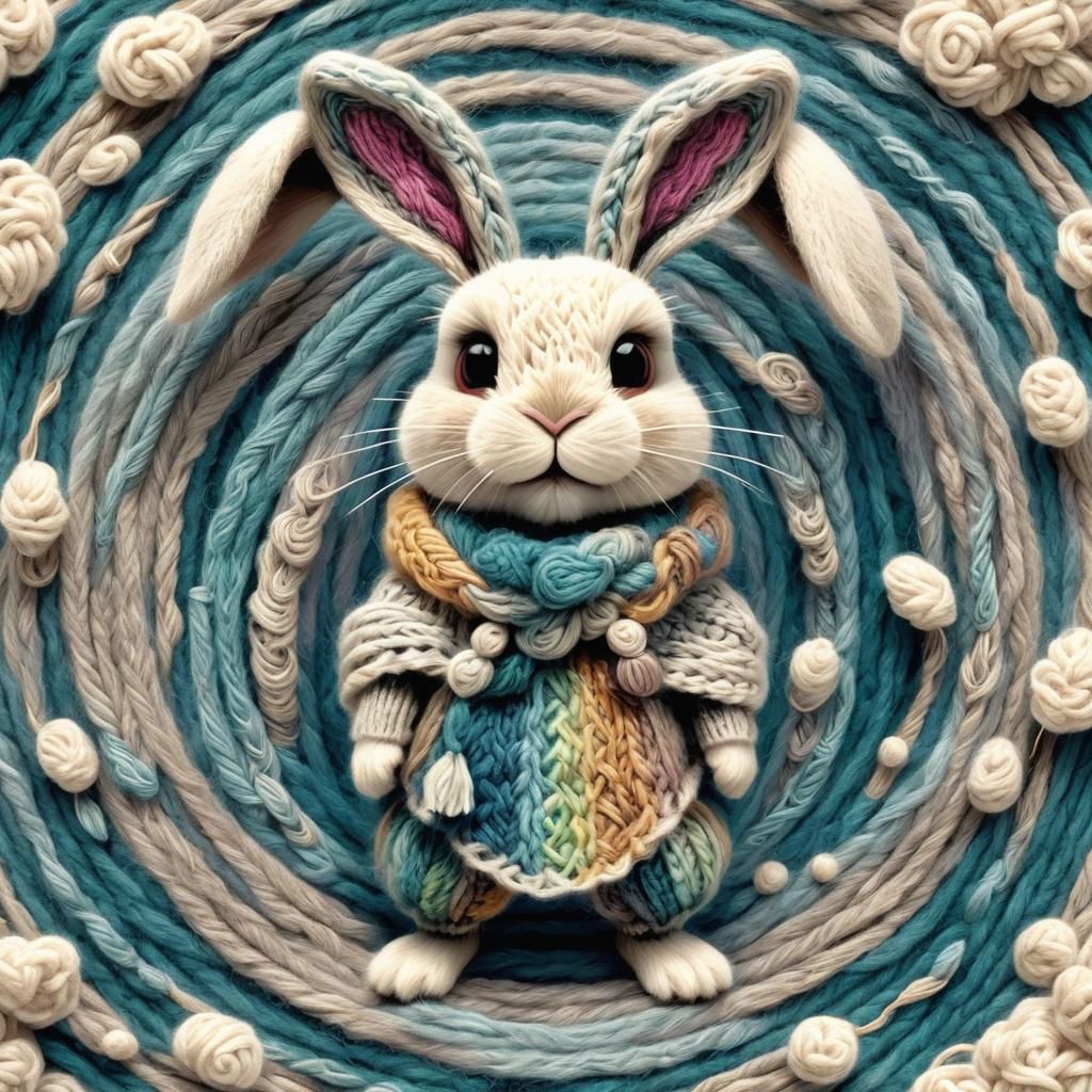 Vortex Bunny in Wooly Art Style