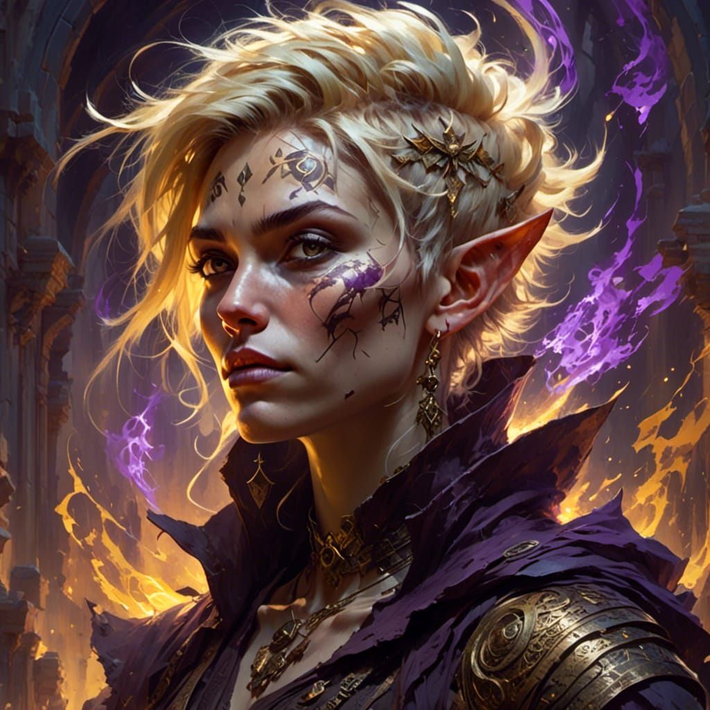 Female Orc Portrait in Dark Fantasy Style