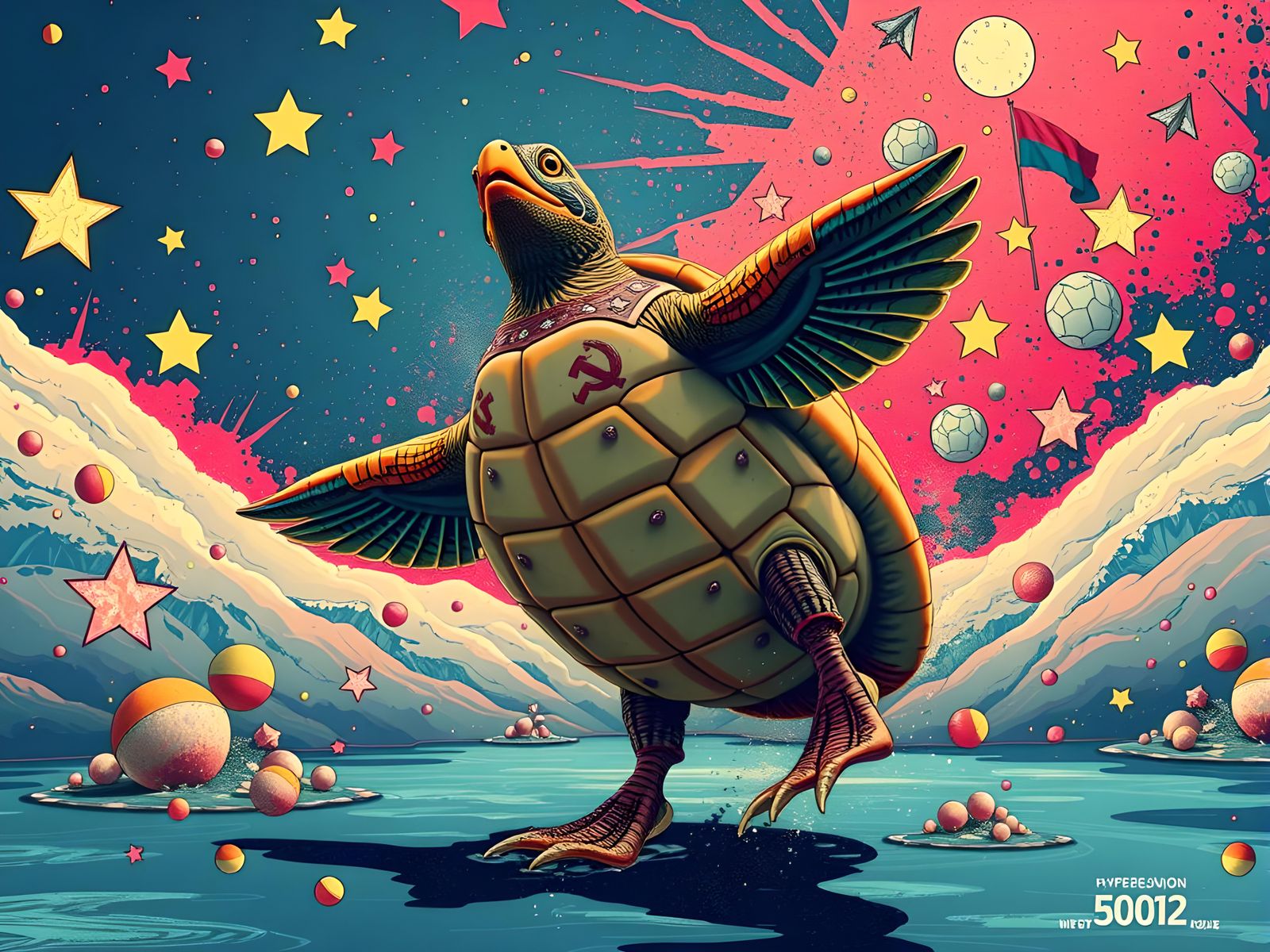 Pop legend, Rotislav the Soviet breakdancing turtle-duck, ca...