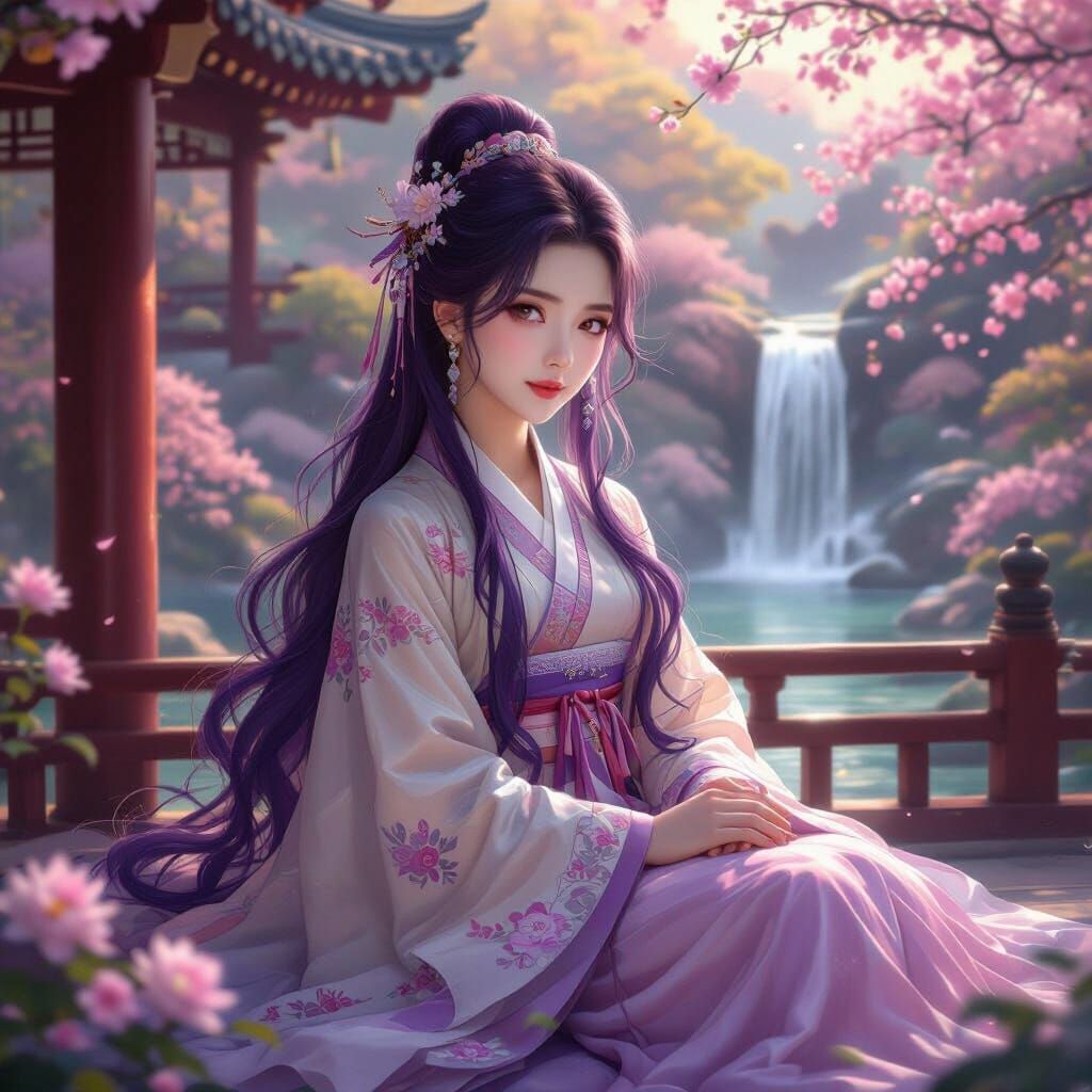 Rumi in Hanbok at Serene Korean Temple