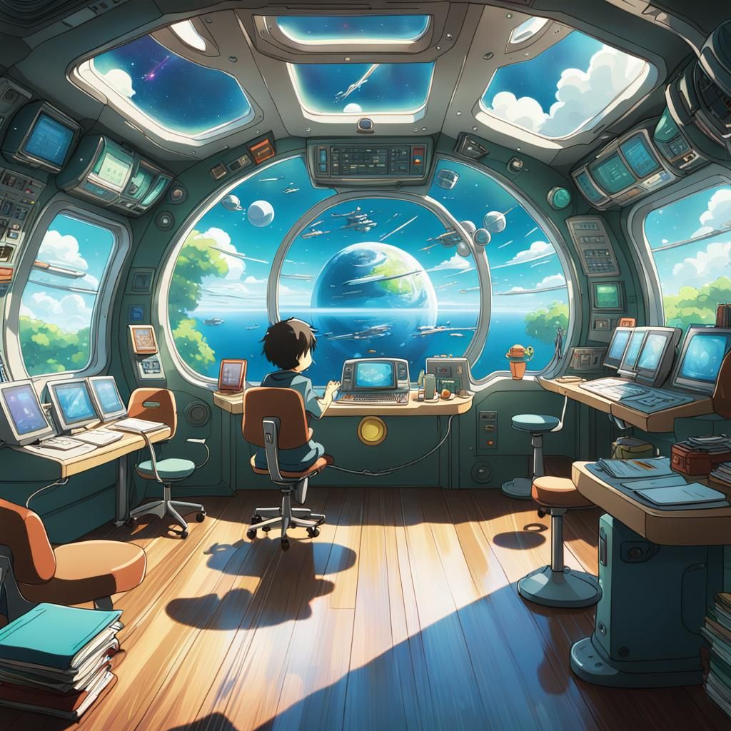 Kindergarten in Spaceship, Studio Ghibli Style