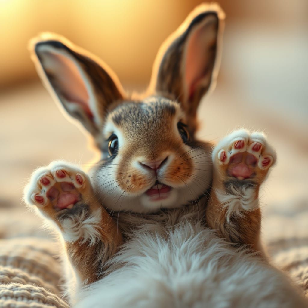 Whimsical Bunny in Golden Light
