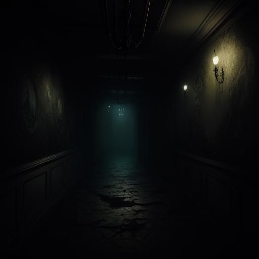 Dark Surreal Humanoid Entity in Eerie Backroom