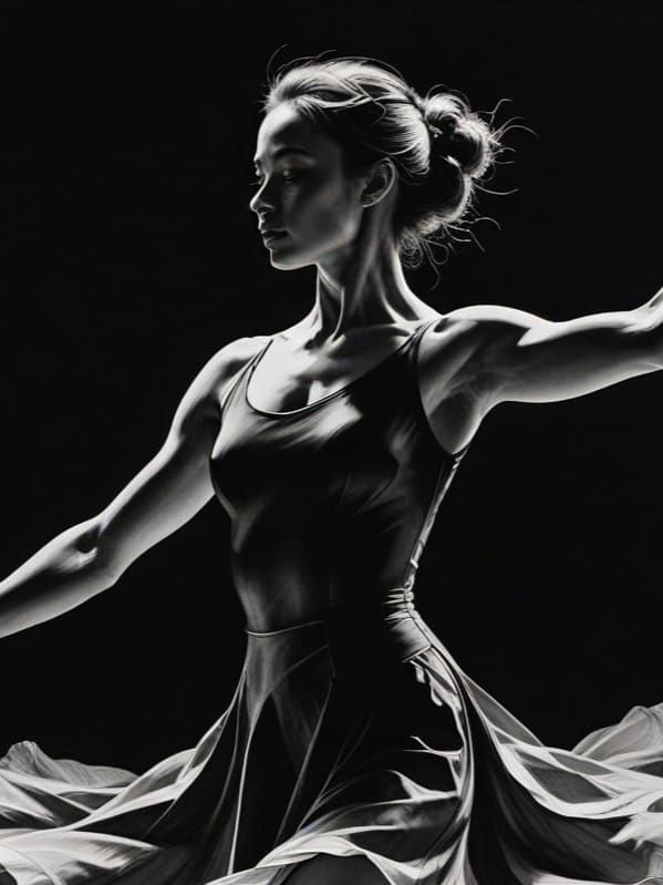 Ethereal Dancer in Minimalist Elegance