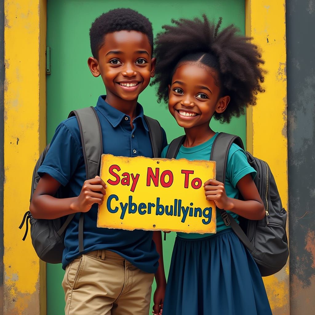 African American Youth Stand United Against Cyberbullying in...