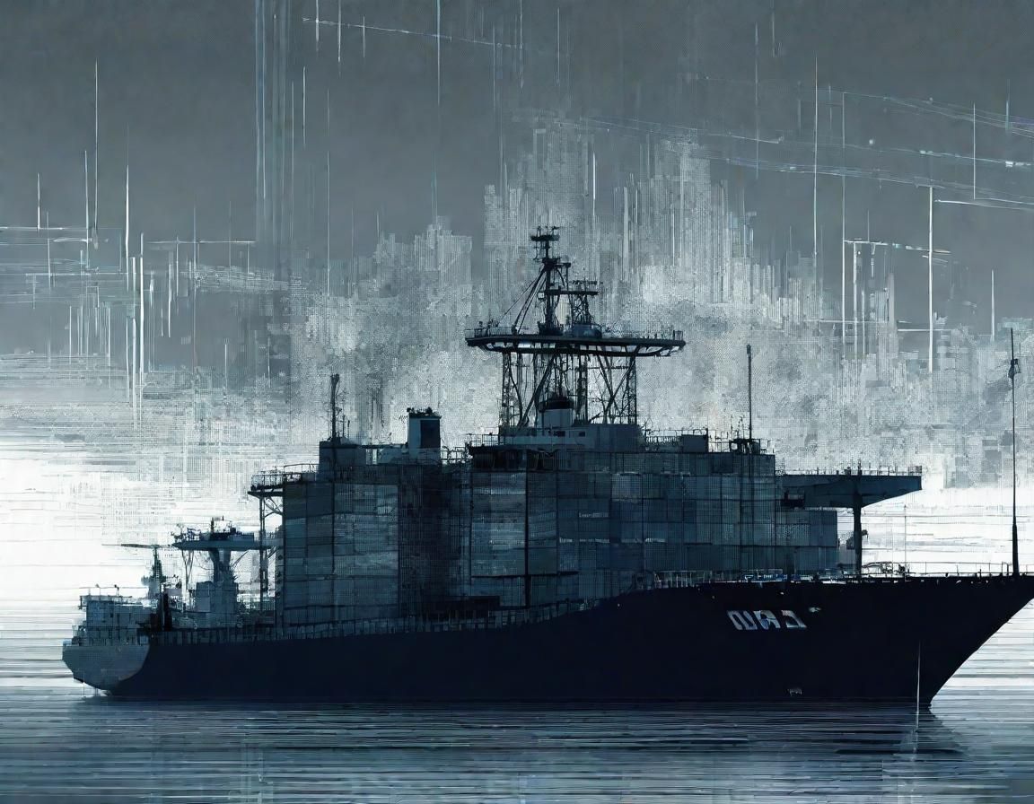 Container Ship in Cyberpunk Night