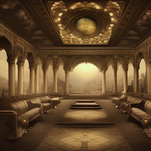 Dramatic Classroom in Maximalist Digital Painting Style