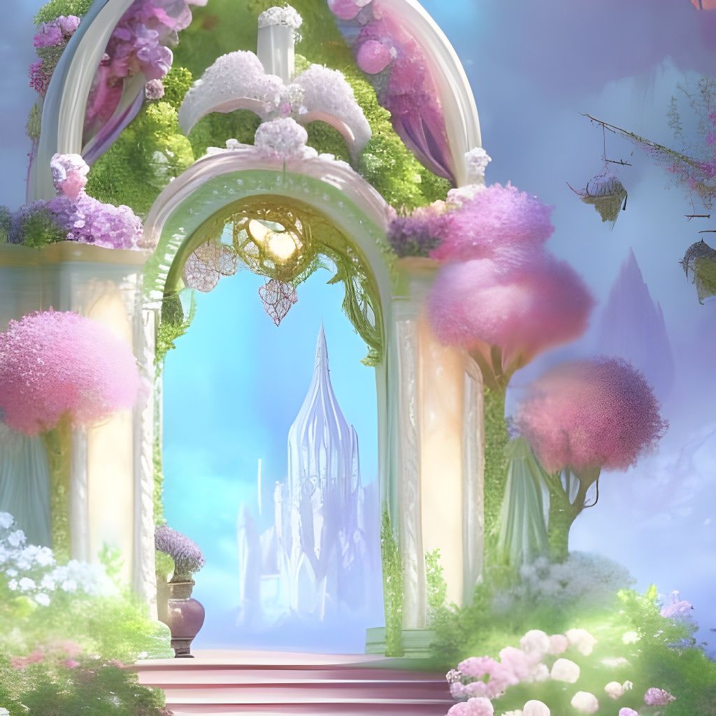 Fantasy Flower Garden Digital Illustration