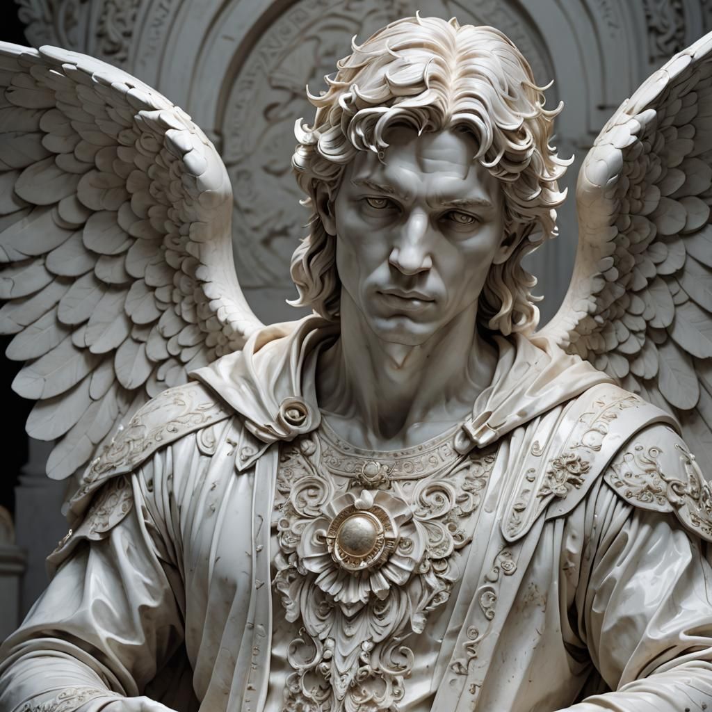 Angel Sculpture Distracted by Cell Phone