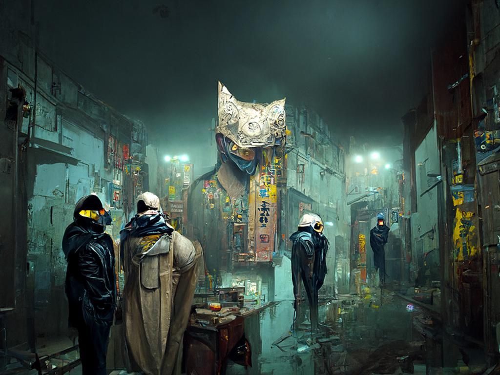 Cyberpunk Alley Meeting: A Sci-Fi Photoillustration