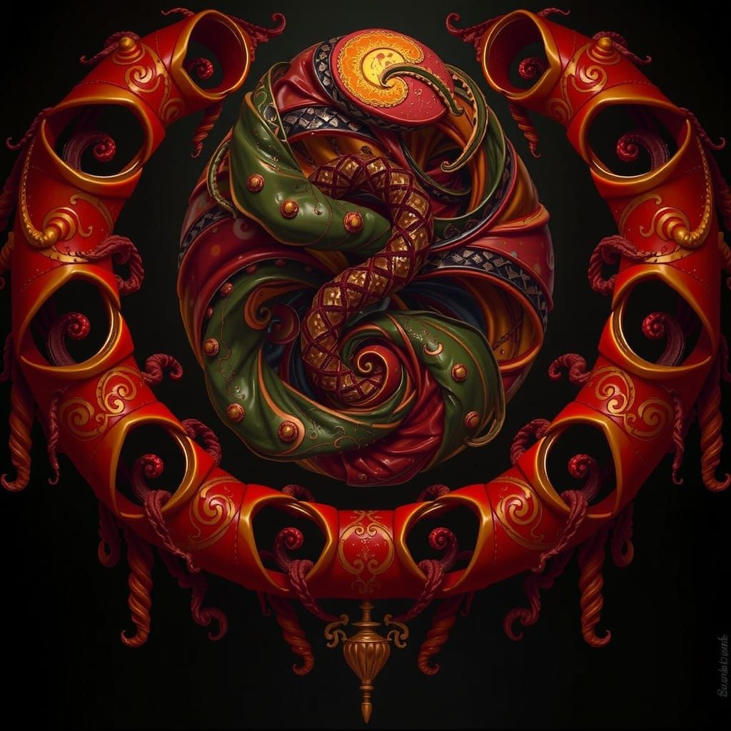 Abstract Forms in Vivid, Hyperrealistic Style