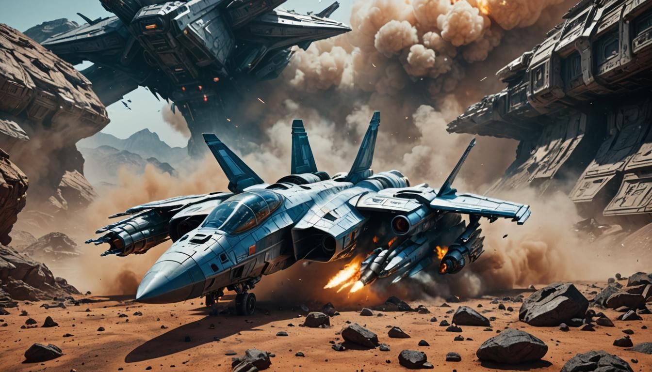 Crashed Sci-Fi Spacecraft on Alien Planet