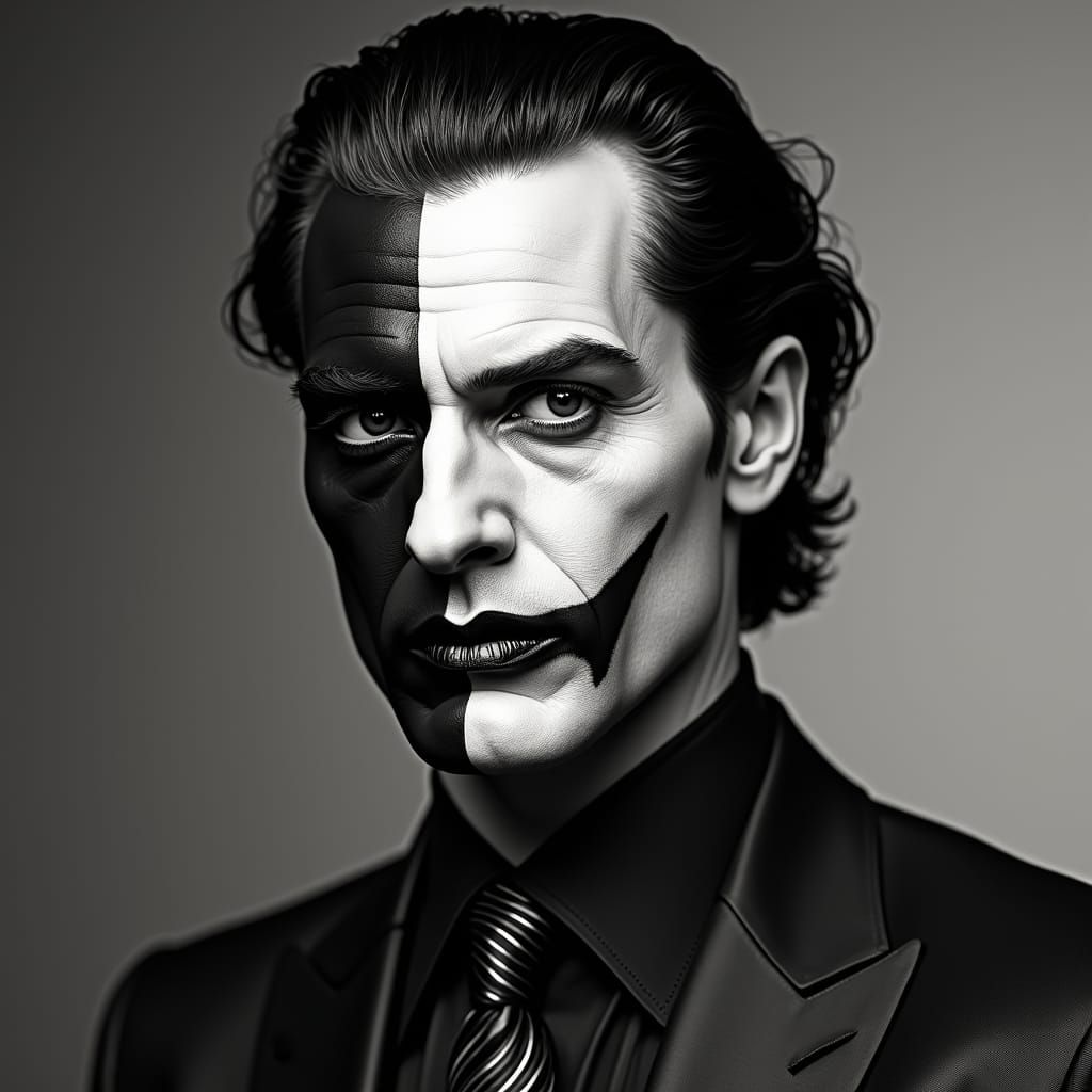 Two Face Portrait in Pop Art Style