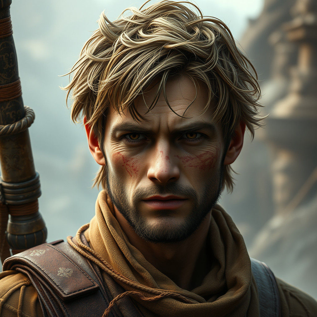 Weary Traveler Portrait with Dramatic Lighting