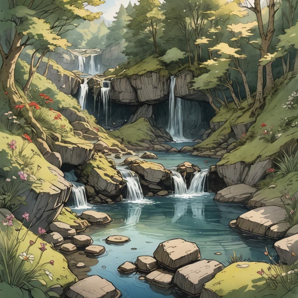 Redwall Sketch of a Scottish Fairy Pool