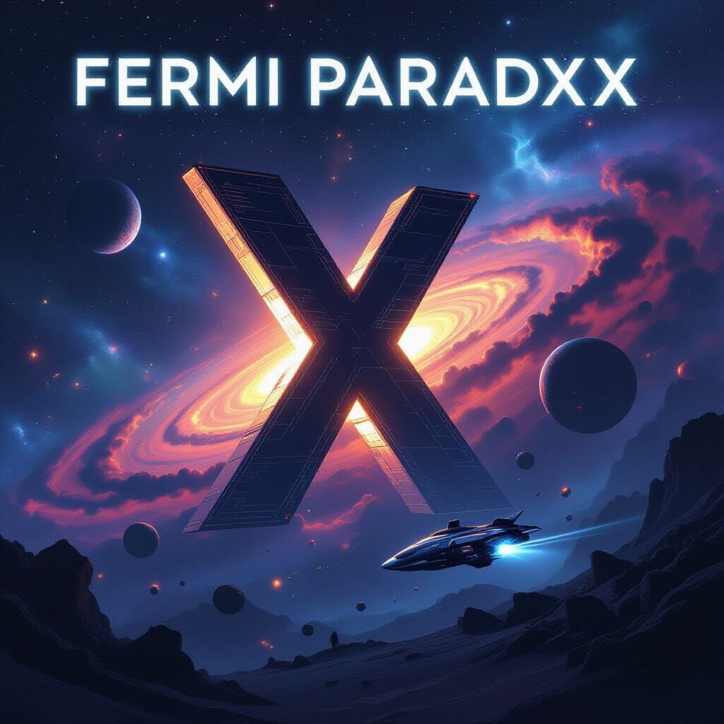 Sci-Fi Book Cover: Glowing X in Deep Space