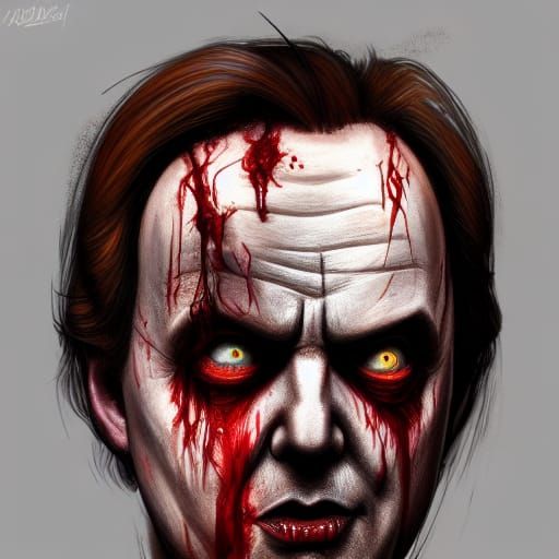 Bloody Adam Schiff as Chucky, Detailed Portrait