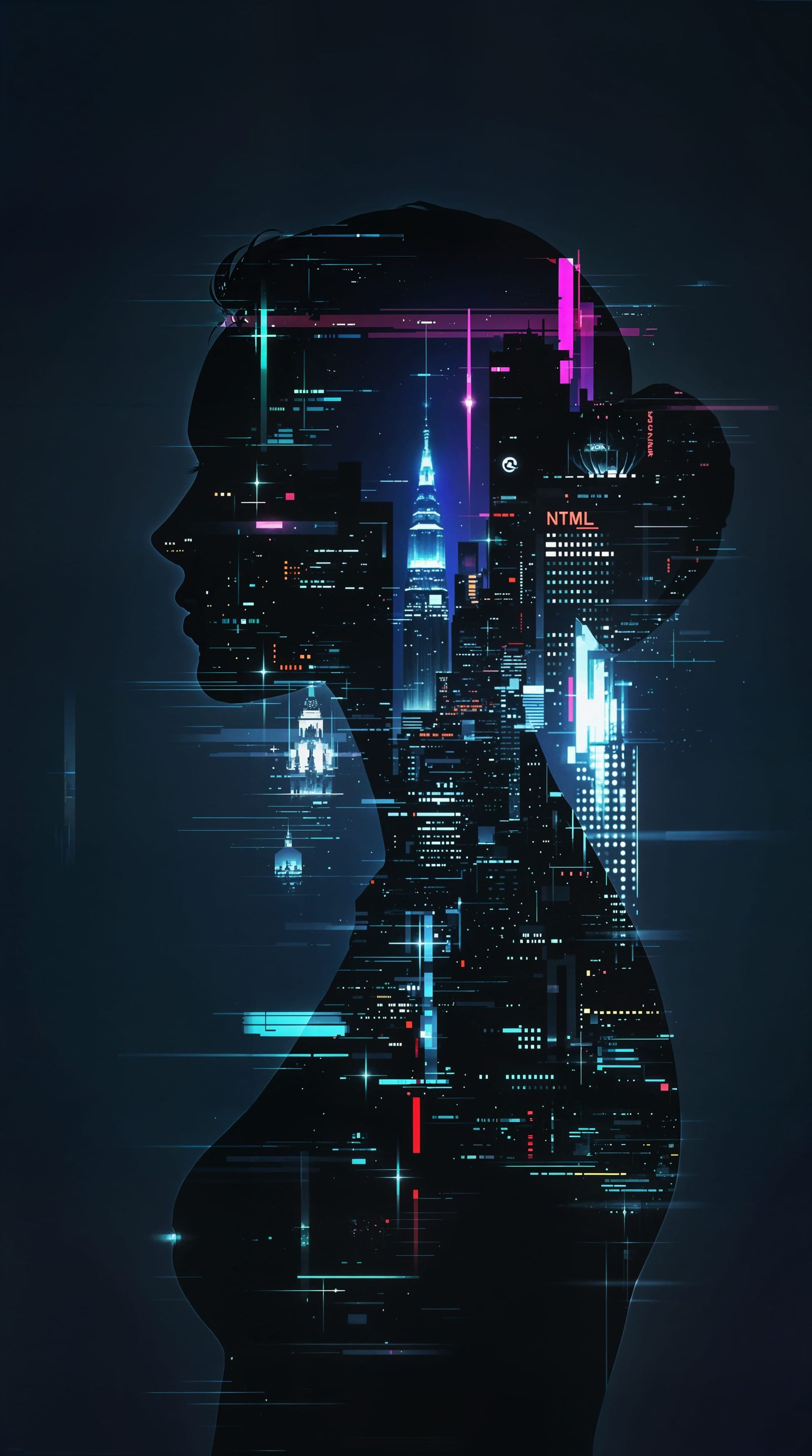 A Cyberpunk Woman's Turbulent Inner World