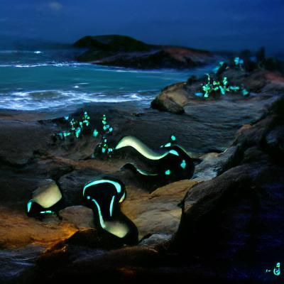 Surreal Bioluminescent Landscape