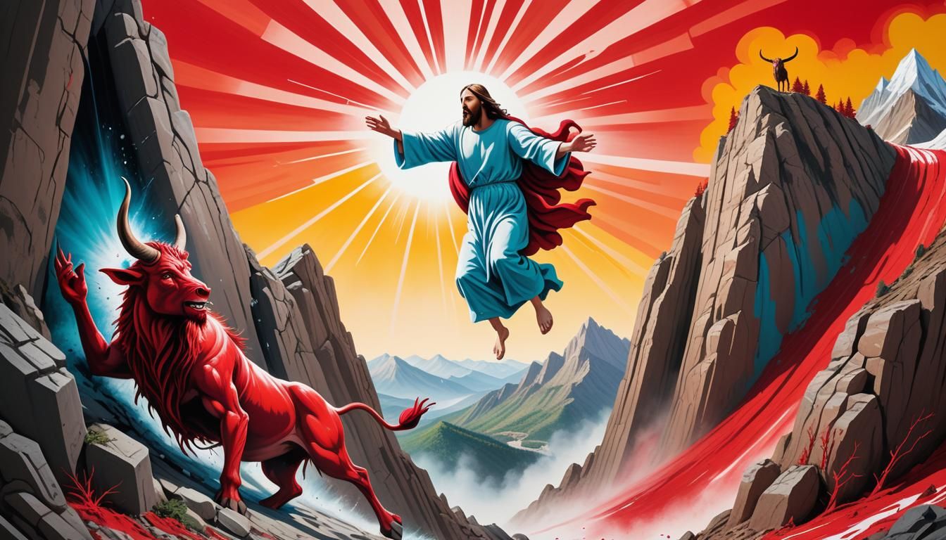 Jesus Rescues Beast: Graffiti Street Art Illustration