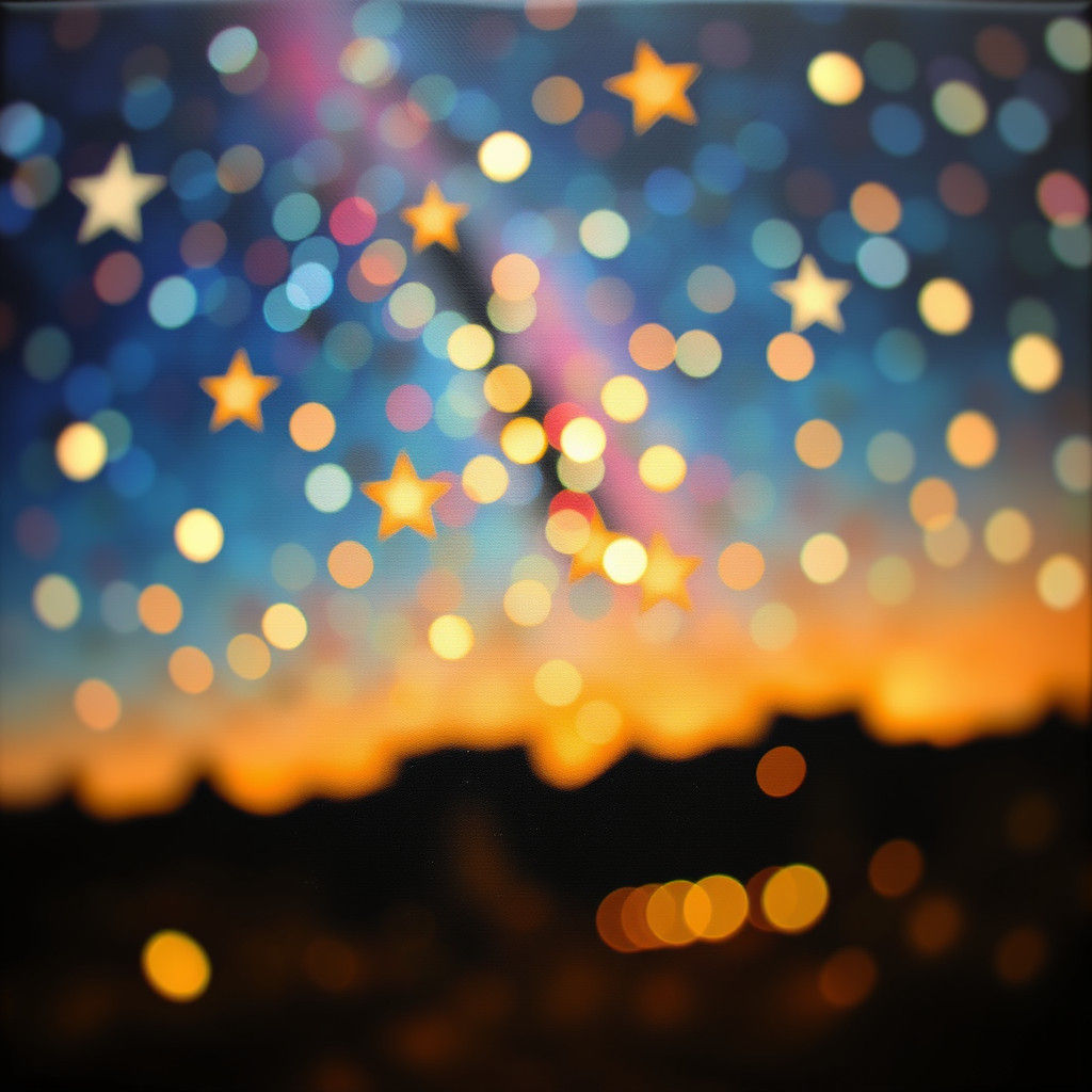 Stars in Dreamy Surrealist Oil Painting