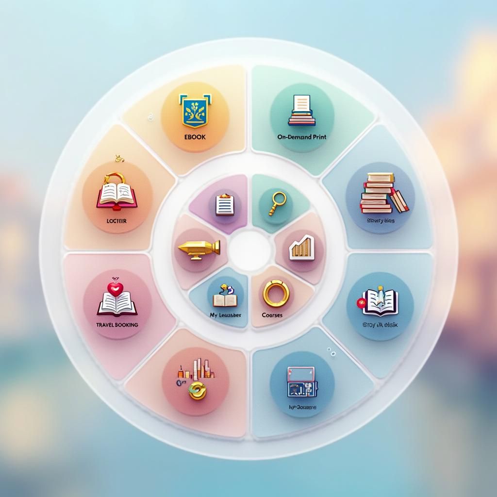 Pastel Wheel Design for Services in 3D Style