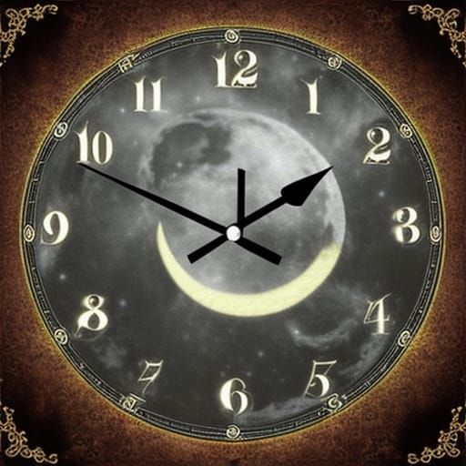 Crescent Moon Clock in Digital Matte Painting
