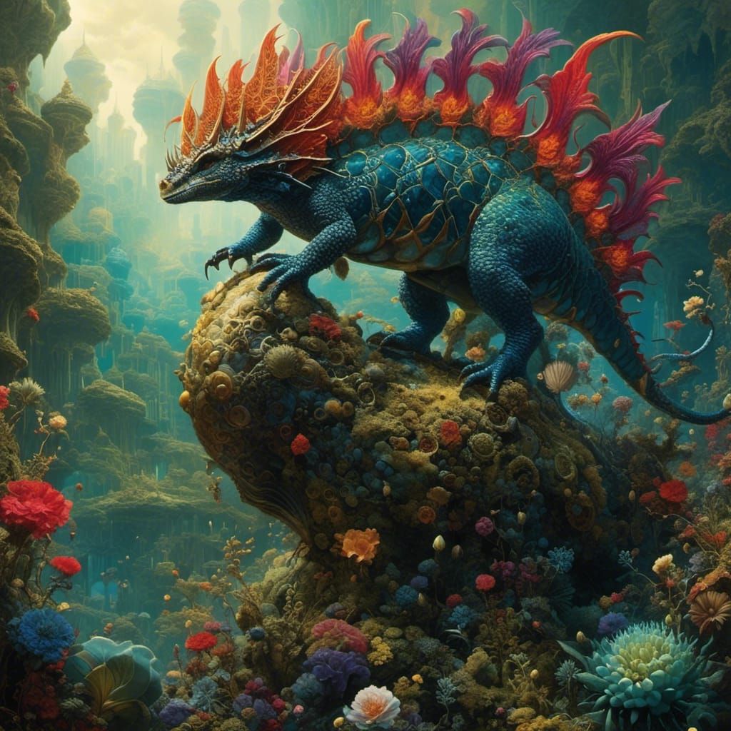 Surreal Triceratops in Pop Surrealism Style