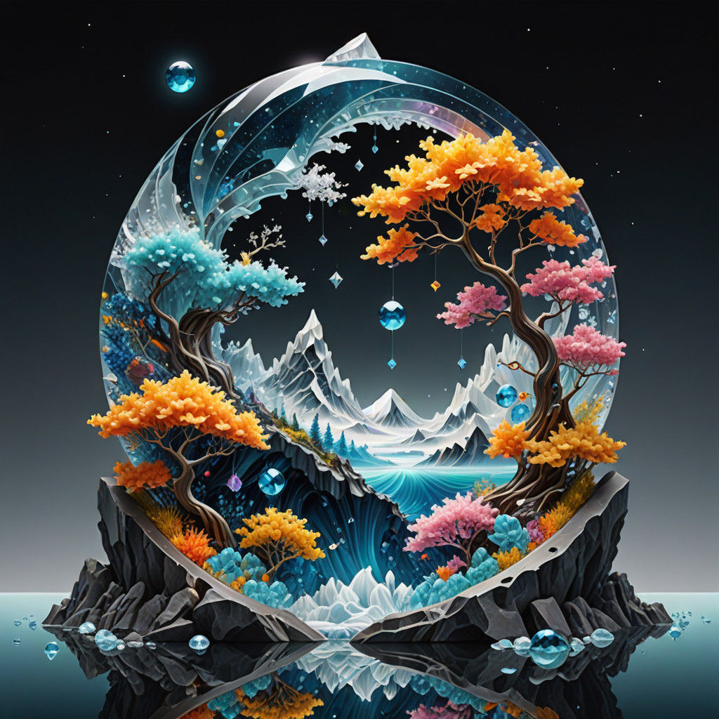 Enchanted Gemstone Realm in Swarovski Crystal