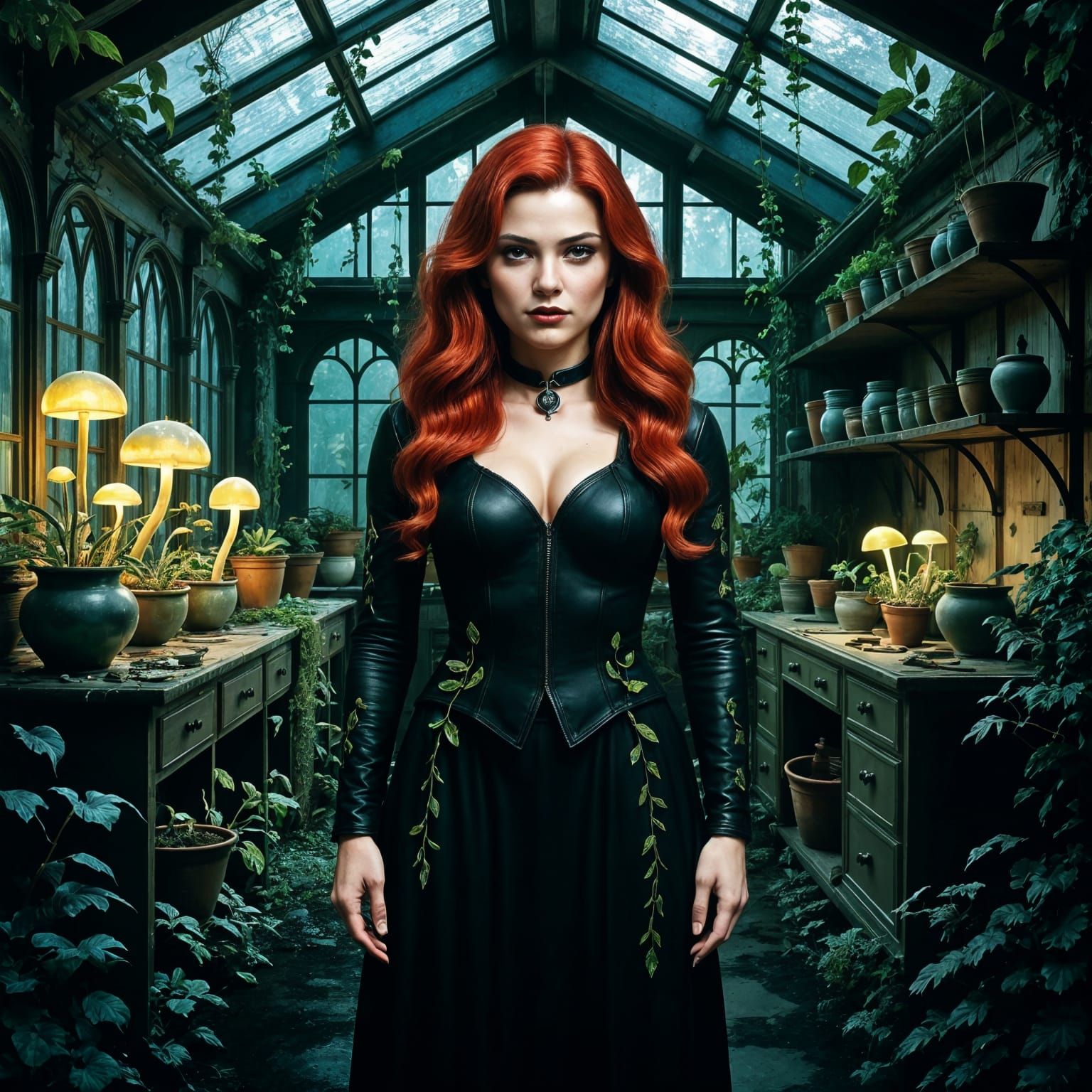 Poison Ivy's Secret Lab in Overgrown Victorian Greenhouse