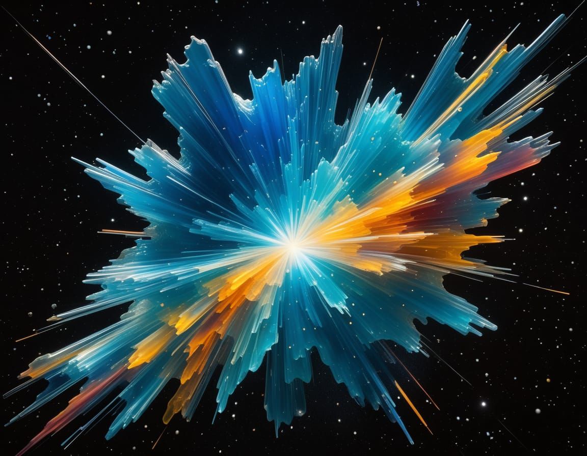 Cosmic Nebula of Blown Glass Art
