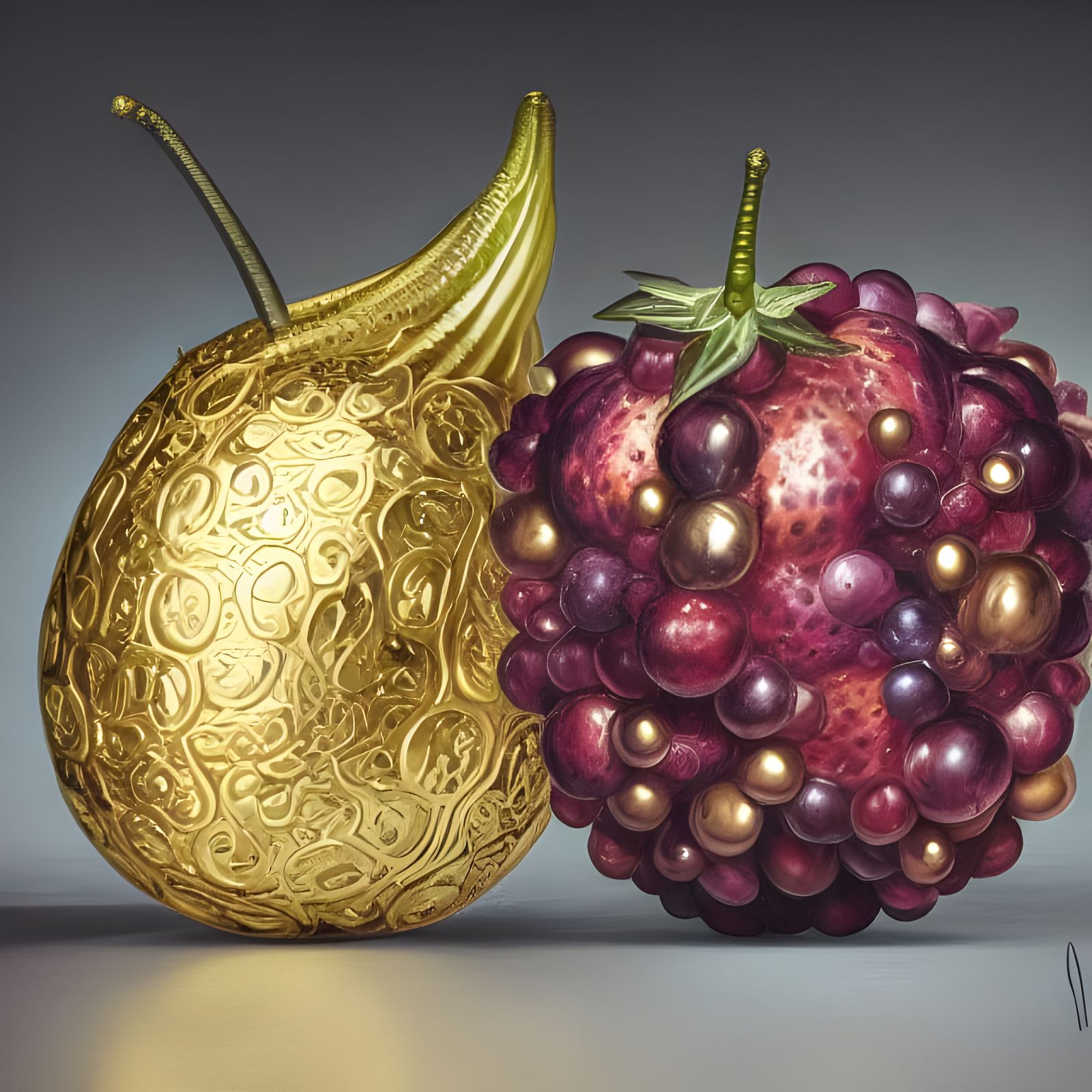 Hyperrealistic Faberge Fruit: Maximalist 8k Resolution Art