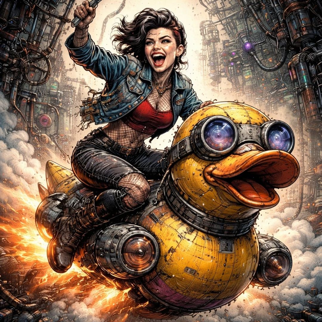 Wild Ride - Dynamic Woman in Modern Fashion Performing Shen...