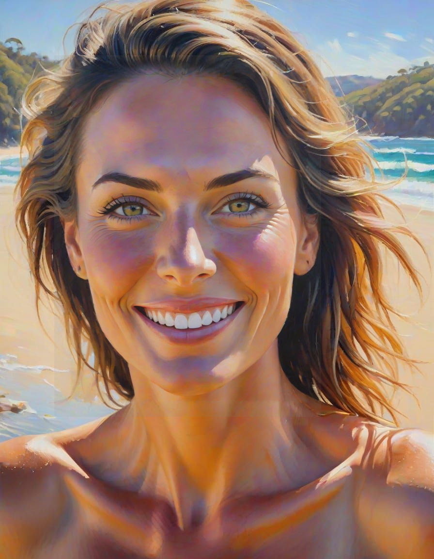 Australian Woman in Vibrant Landscape