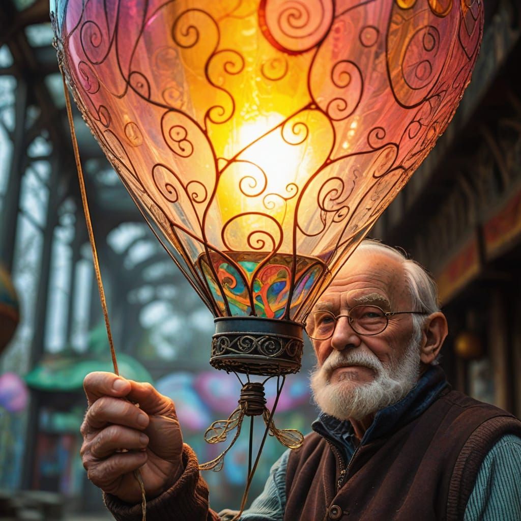 Glowing Alien Balloon in Abandoned Theme Park