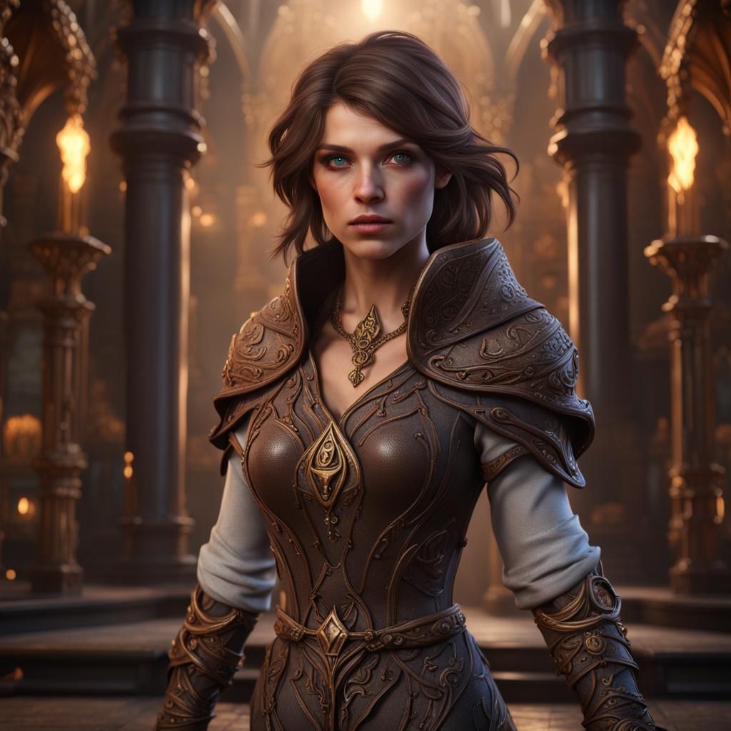 Fantasy Sorceress Portrait in Detailed Matte Painting Style