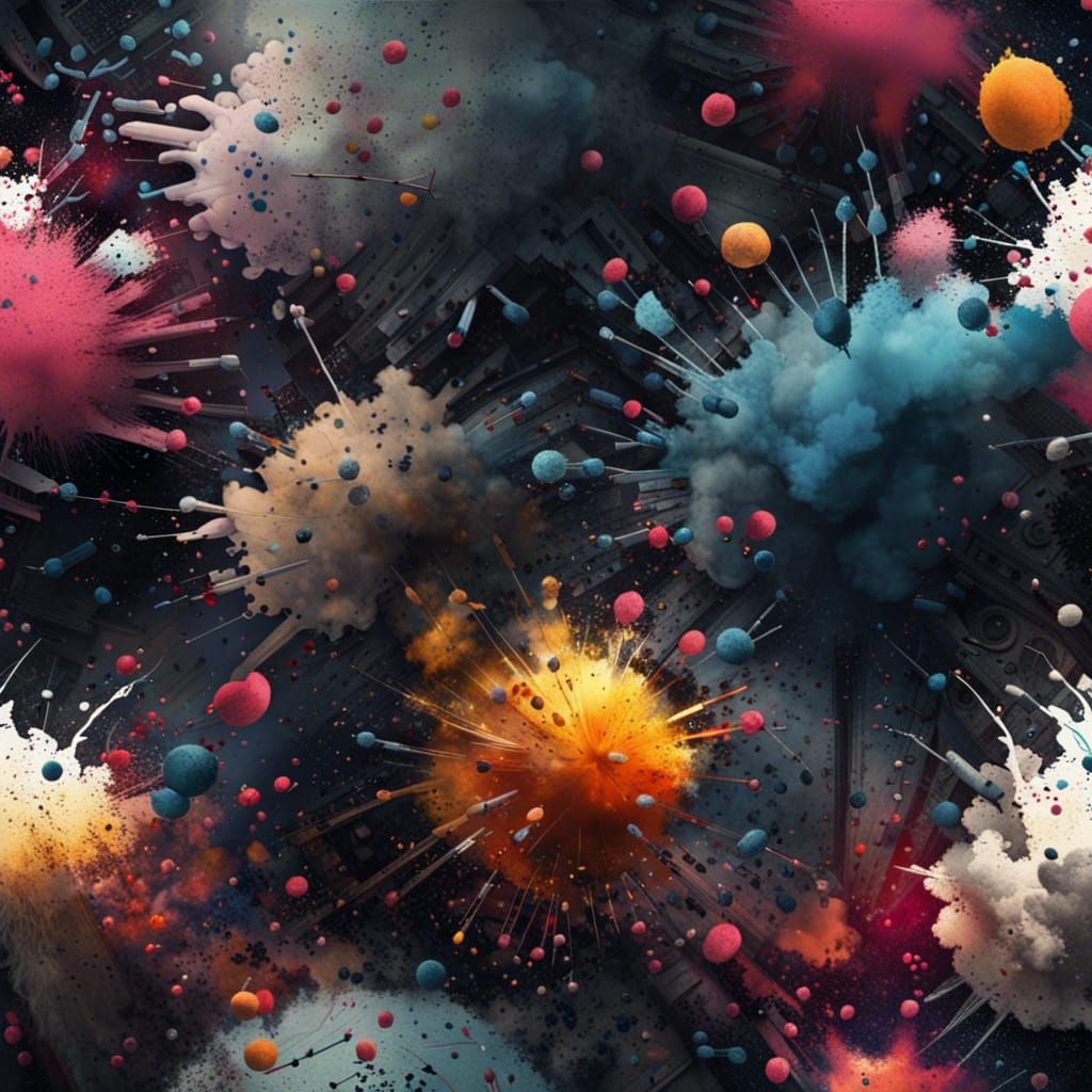 Dramatic Ink Splatter Digital Matte Painting