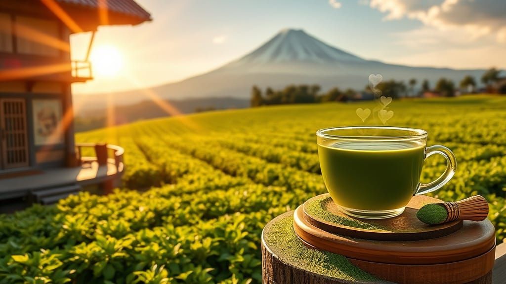 Traditional Japanese Landscape with Mount Fuji at Dawn