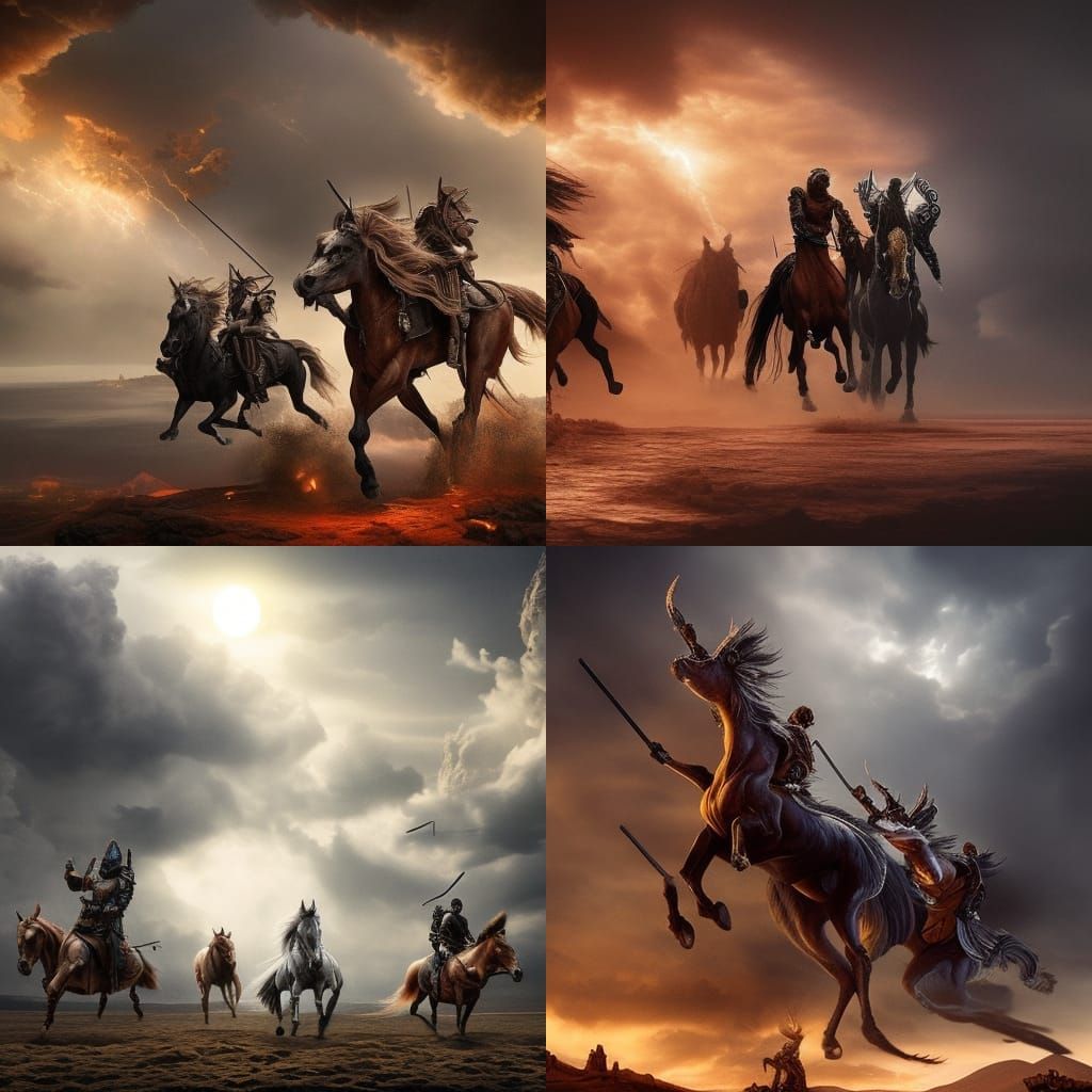 Epic Four Horsemen of the Apocalypse Digital Painting