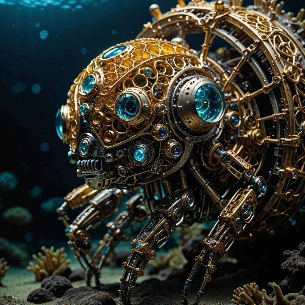 Abalone Robot Nautilus with Volcanoluminescent Details