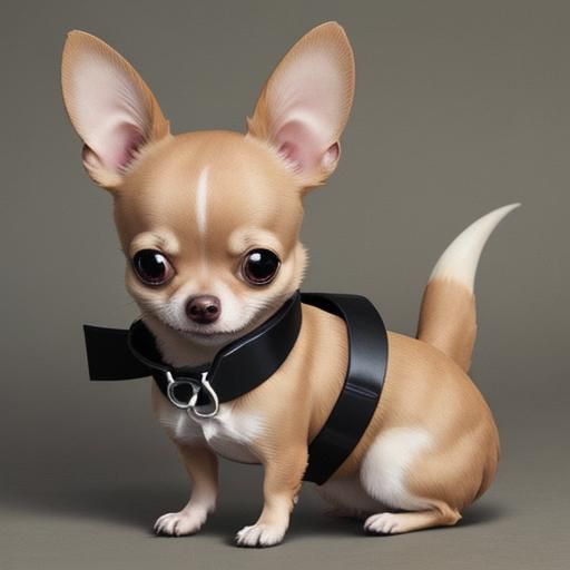 Anime Style Chihuahua with Black Collar