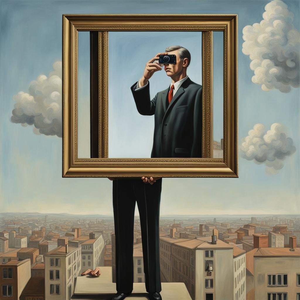 Surreal Selfie: Son of Man in Hyperreal Style