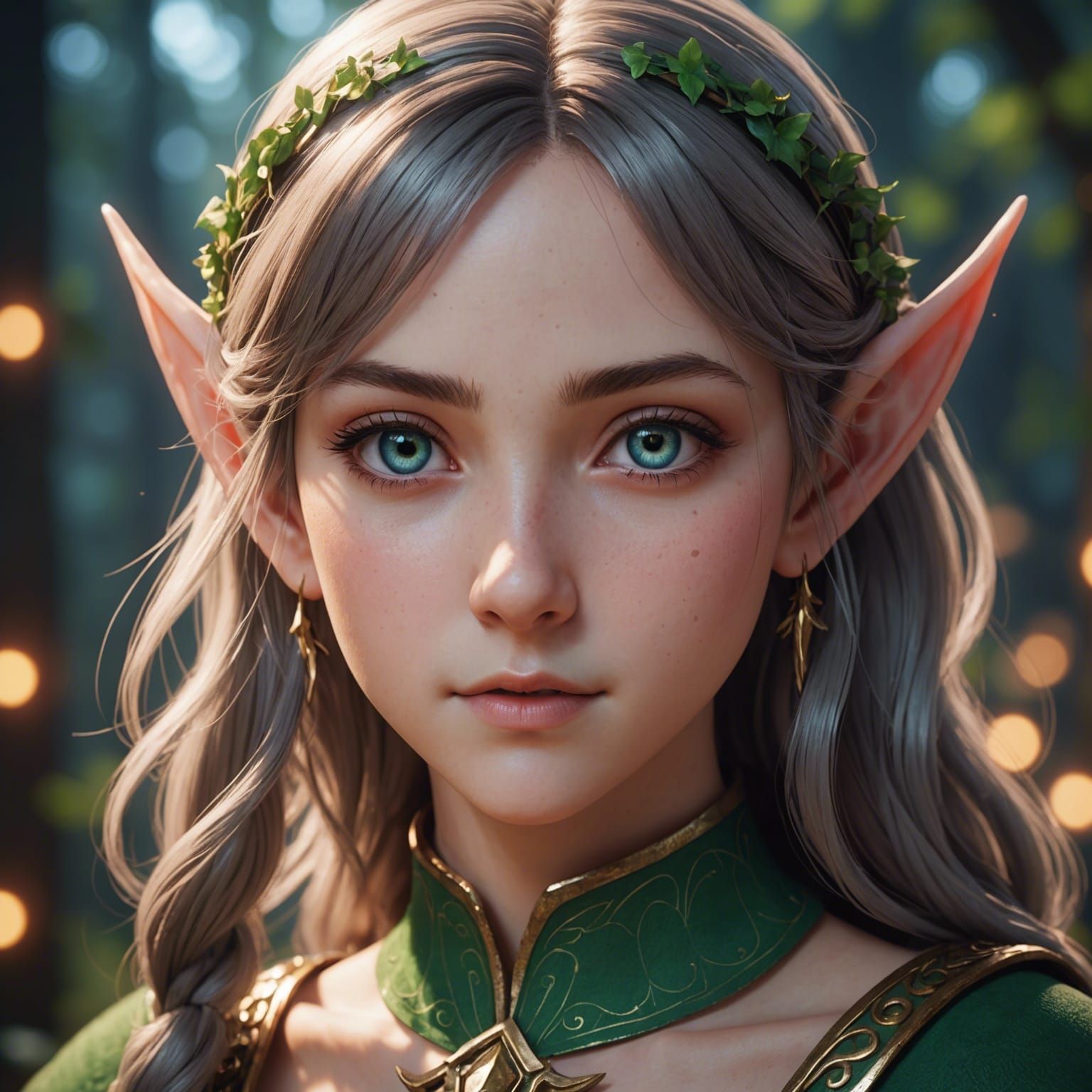 Hyperrealistic Anime Elf in Cel-Shaded Style