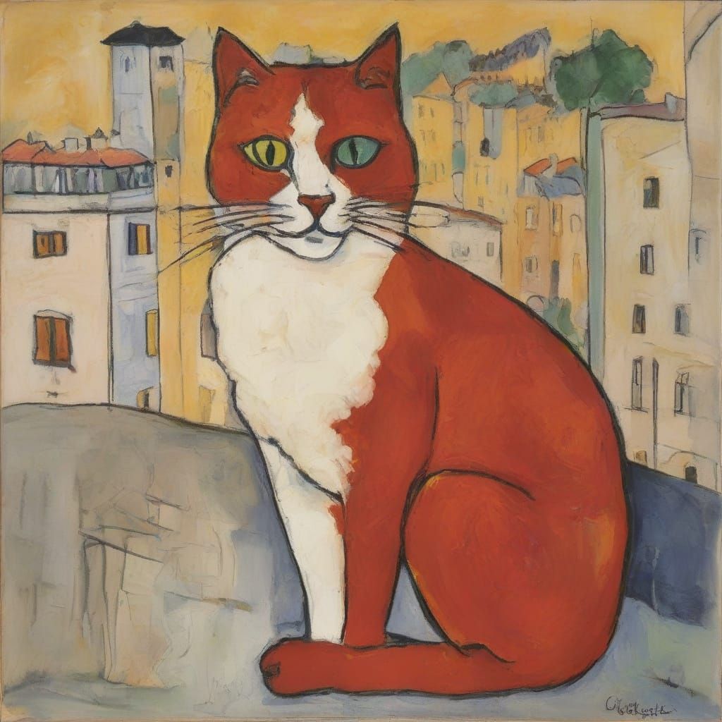 Cat Travels Between Buda and Pest in Expressive Style